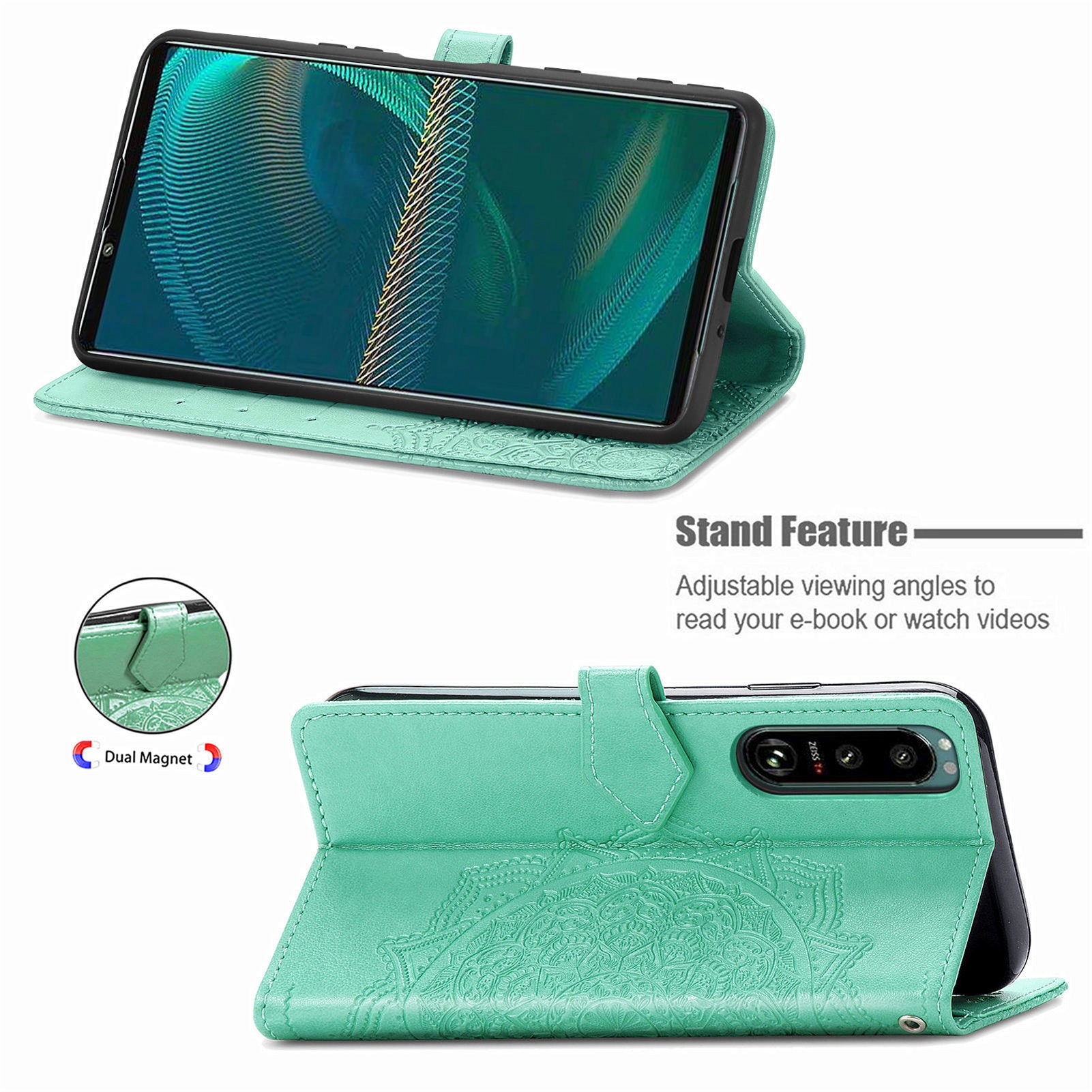For Sony Xperia 5 IV 5G Embossed Mandala Pattern Phone Cover Shell Magnetic Clasp Wallet Stand Function PU Leather Flip Phone Case For Sony Xperia 5 IV 5G Embossed Mandala Pattern Phone Cover Shell Magnetic Clasp Wallet Stand Function PU Leather Flip Phone Case
